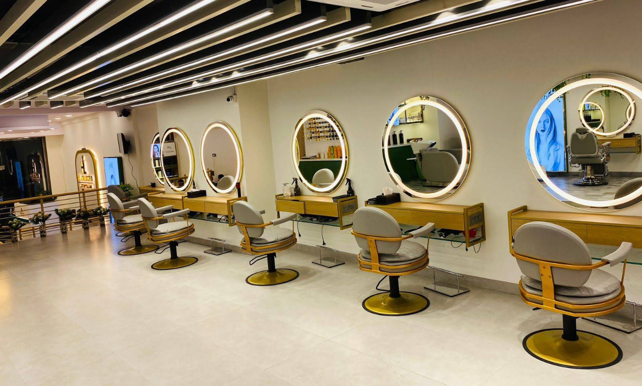 Luxury salon interior at Headlocks Luxury Salon